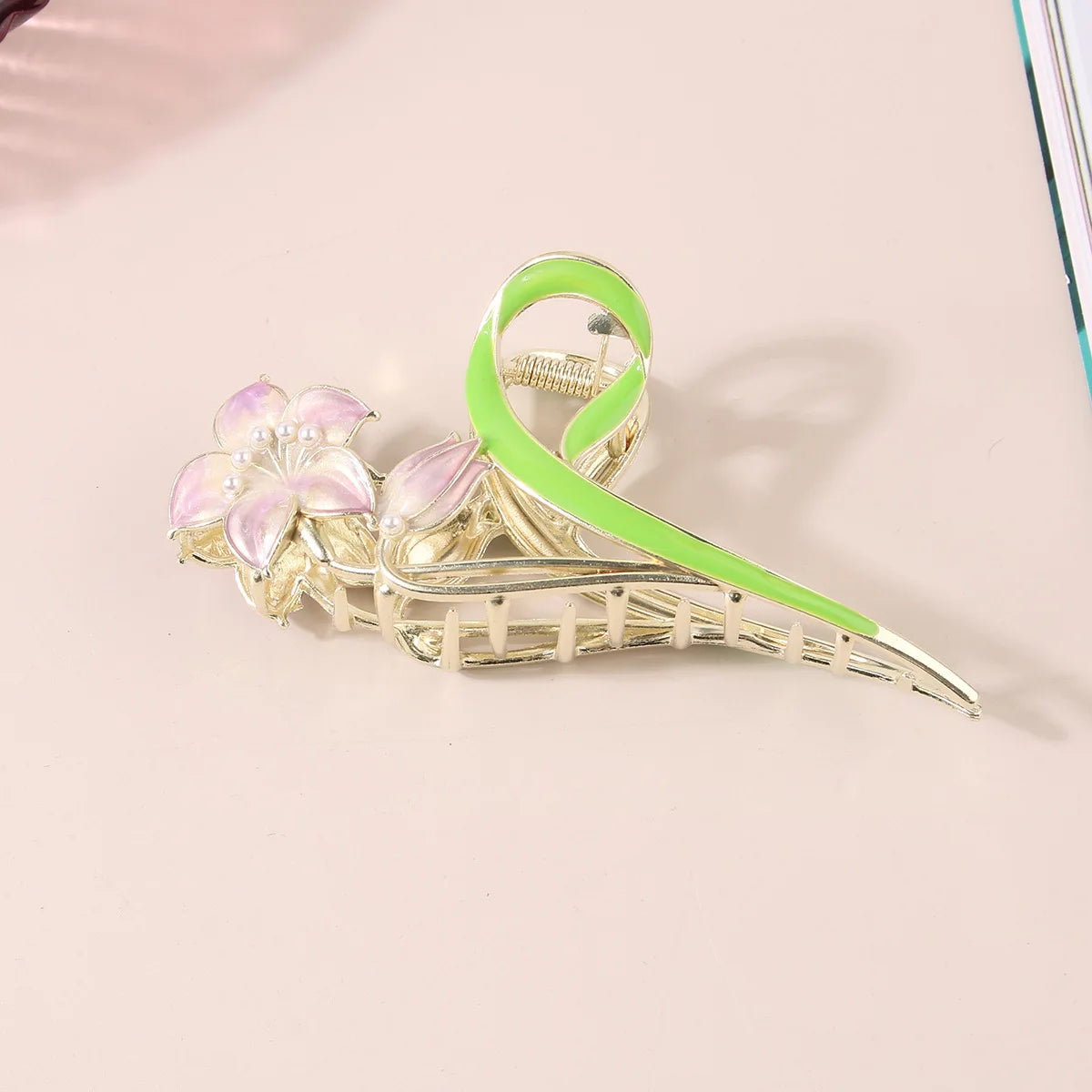 Rose Tulip Flower Claw Clip – Metal Shark Hair Clip Women