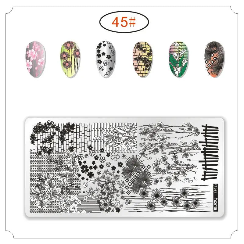 Nail Art Stamping Plate 6×12cm – Cactus Floral & Animal Designs Nail Stamping Plate PRIMED Zjoy45