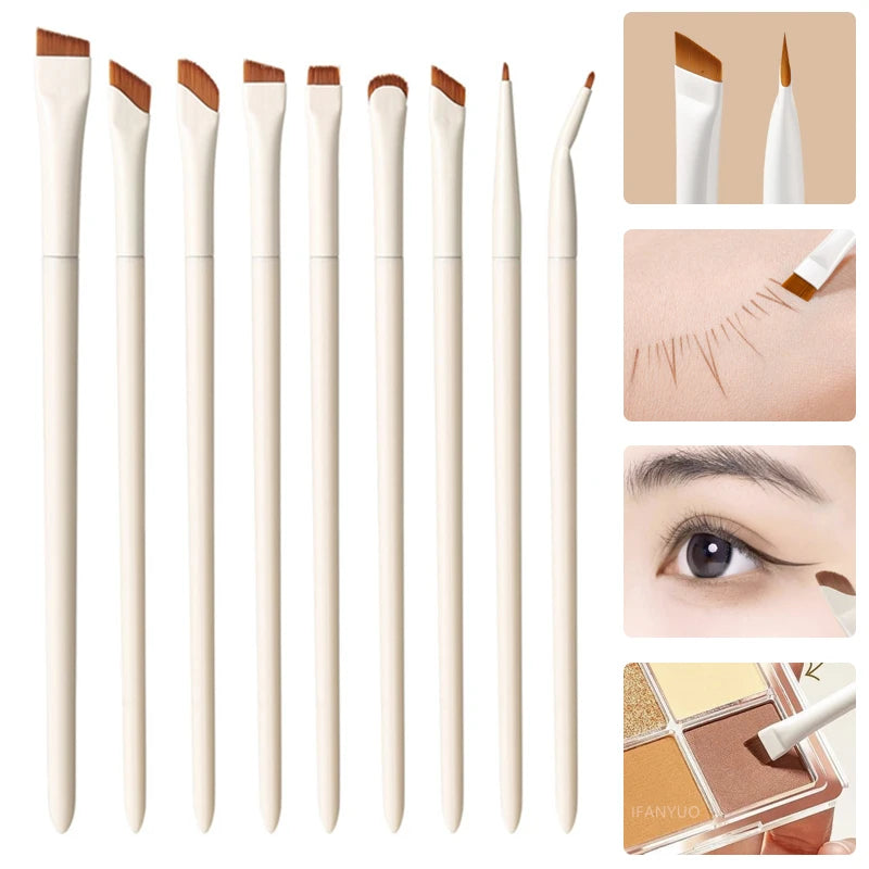 Angled Eyeliner & Eyebrow Brush Set – 1, 3, 7 or 9 Pcs