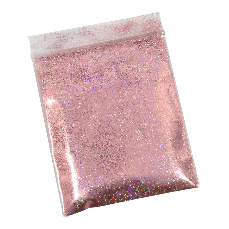 Holographic Nail Glitter Powder 10g – Silver & Gold Laser