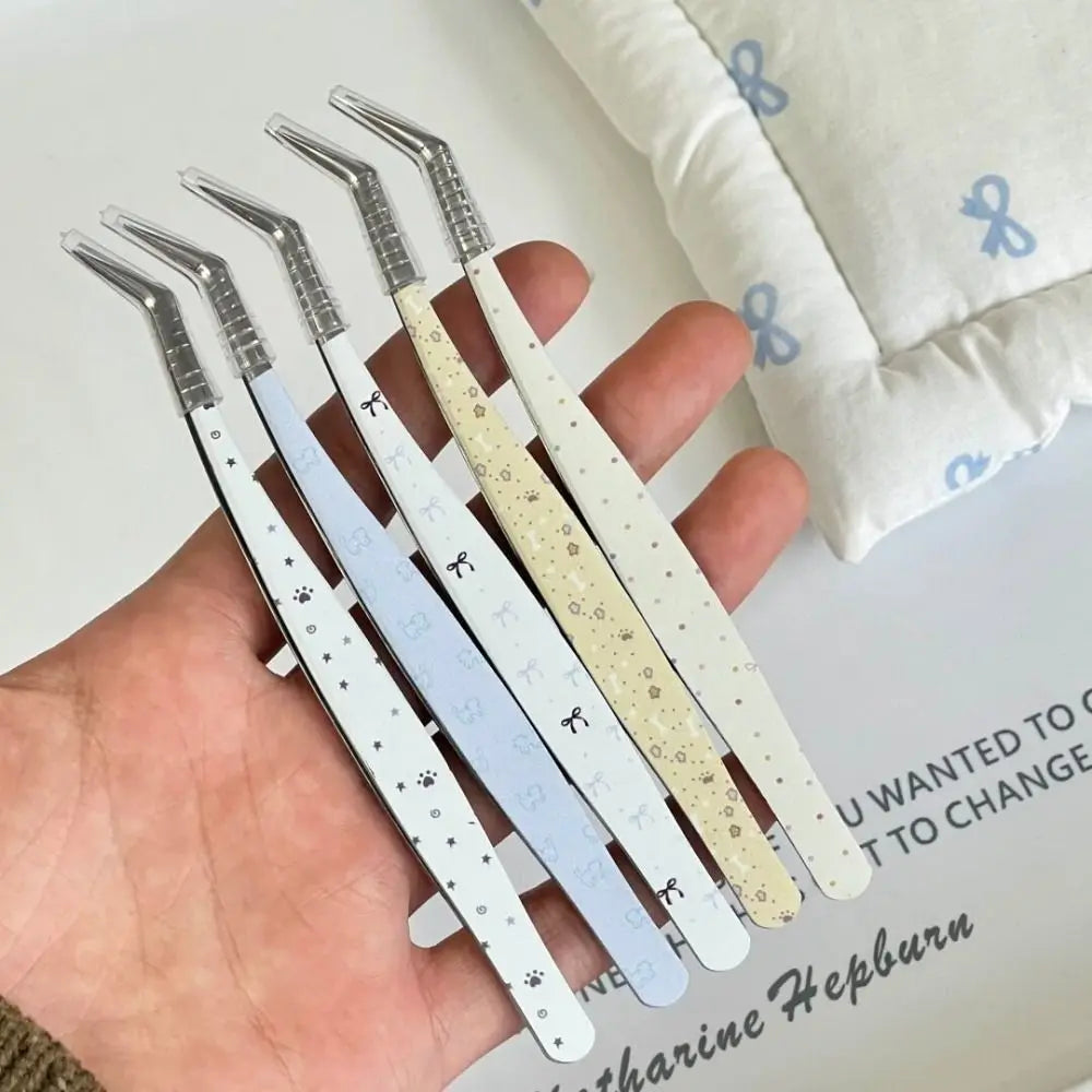 Stainless Steel Cartoon Eyelash Tweezers – Anti-Static Precision