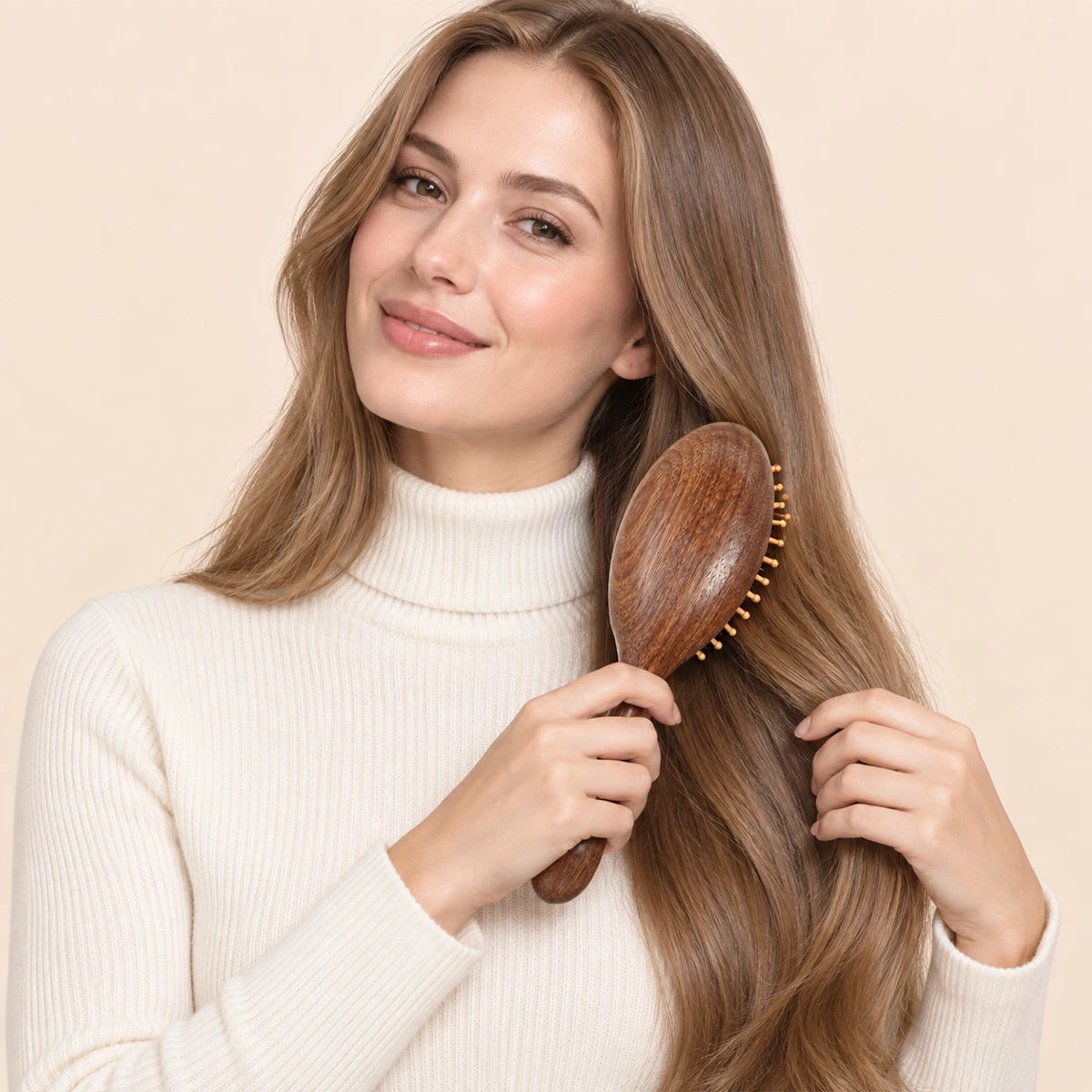 Wood Air Cushion Hair Brush – Detangling Scalp Massage Comb