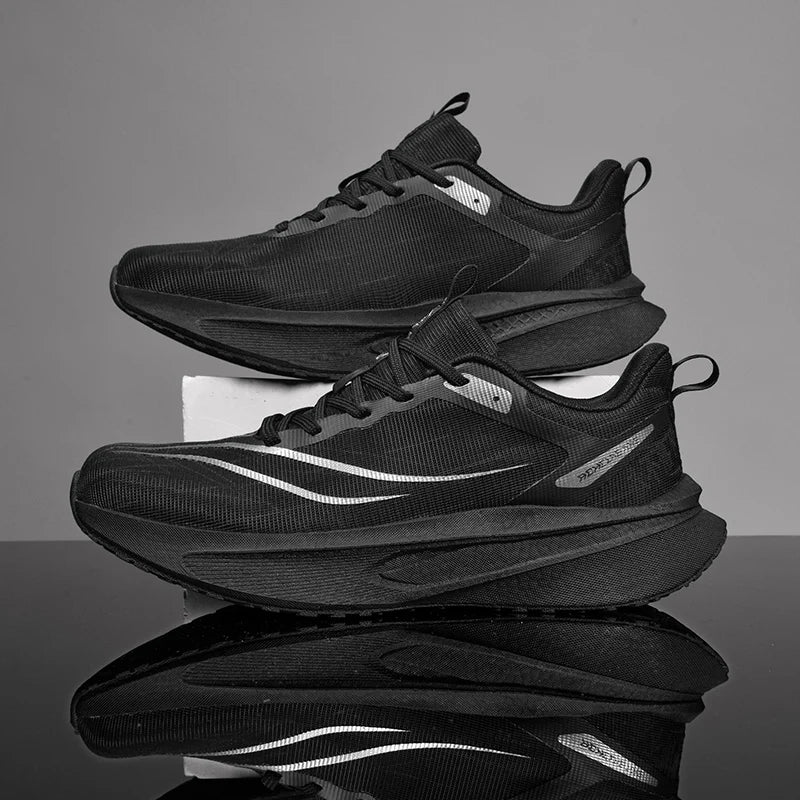 LETCOMFIT Men Women Running Shoes – Breathable Athletic Sneakers Athletic Running Shoes PRIMED black 44