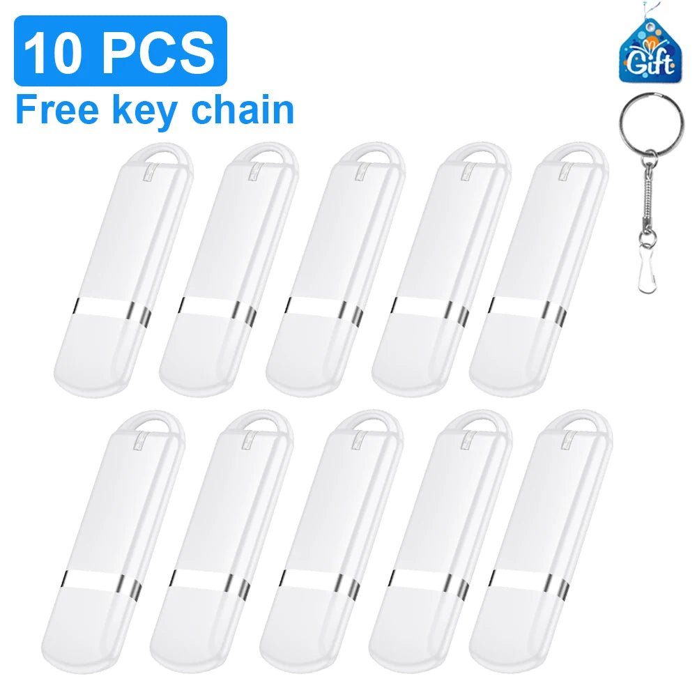 10-Pack Colorful USB Flash Drives 128GB–4GB + Key Chains USB Flash Drive PRIMED 4GB White China Mainland