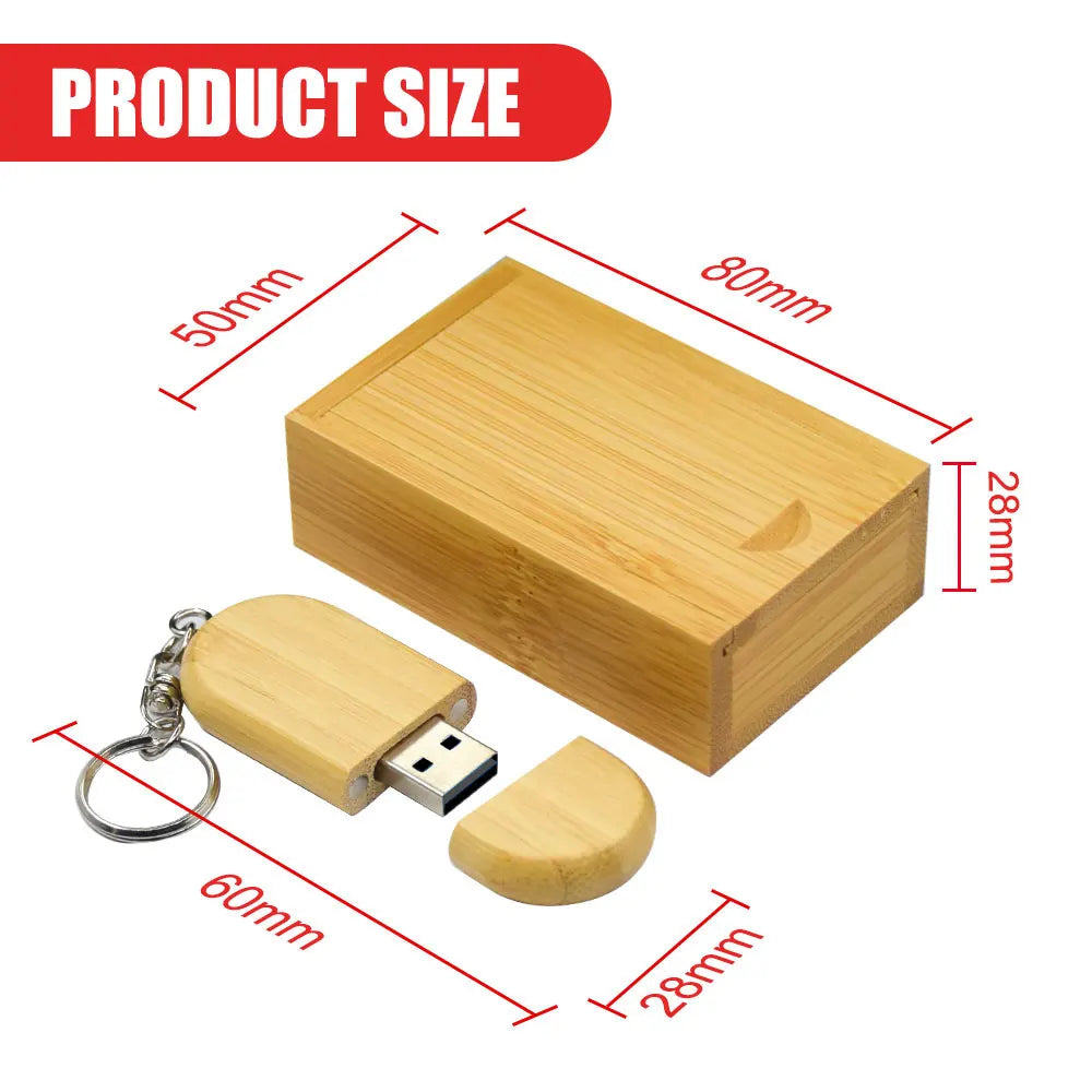 50-Pack Wooden USB Flash Drives 8–128GB | Free Custom Logo USB Flash Drive PRIMED