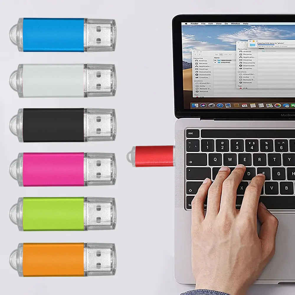 50-Pack Custom Logo USB Flash Drives 2.0 + Key Chain – 9 Colors Custom Logo USB Drive PRIMED