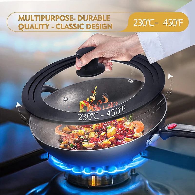 Universal Tempered Glass Lid for Pots Pans & Skillets