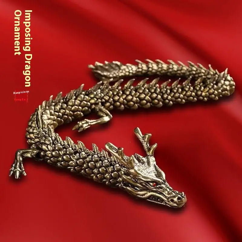 3D Movable Alloy Dragon Statue | Antique Desktop Ornament Dragon Figurine Ornament PRIMED