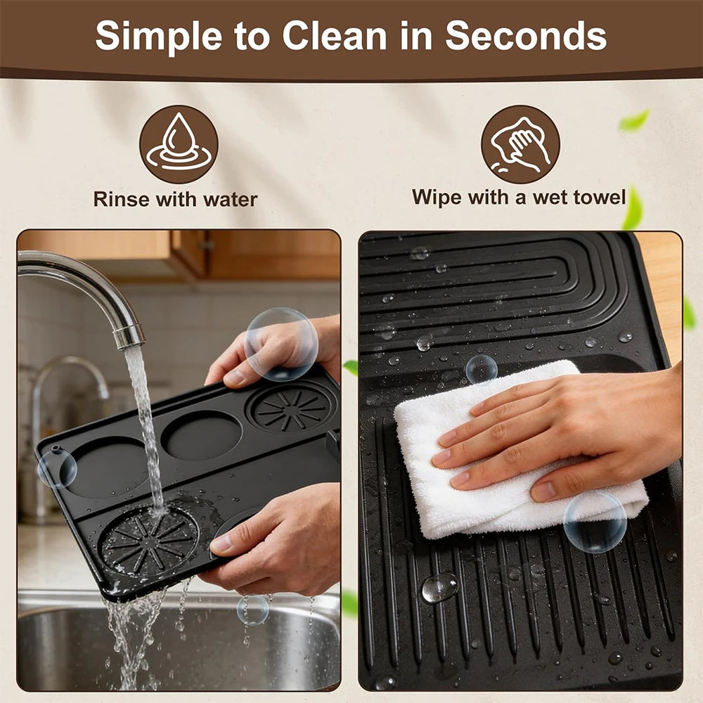 Silicone Coffee Mat Set for Ninja ES601 ES701 – Non-Slip Pad Coffee Machine Mat PRIMED
