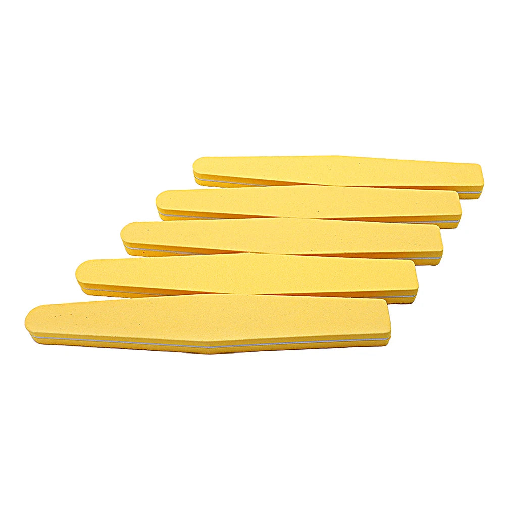 JEARLYU Rhombus Sponge Nail Files 5/10 Pack – Buffer & Polish Sponge Nail Files PRIMED 10pcs Yellow