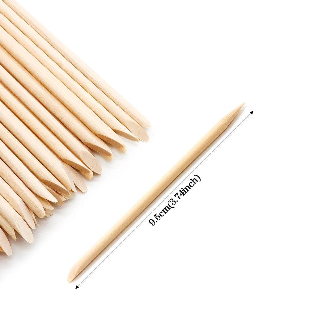 Wood Cuticle Sticks 95mm Double-Ended | 100/200/500 Pack