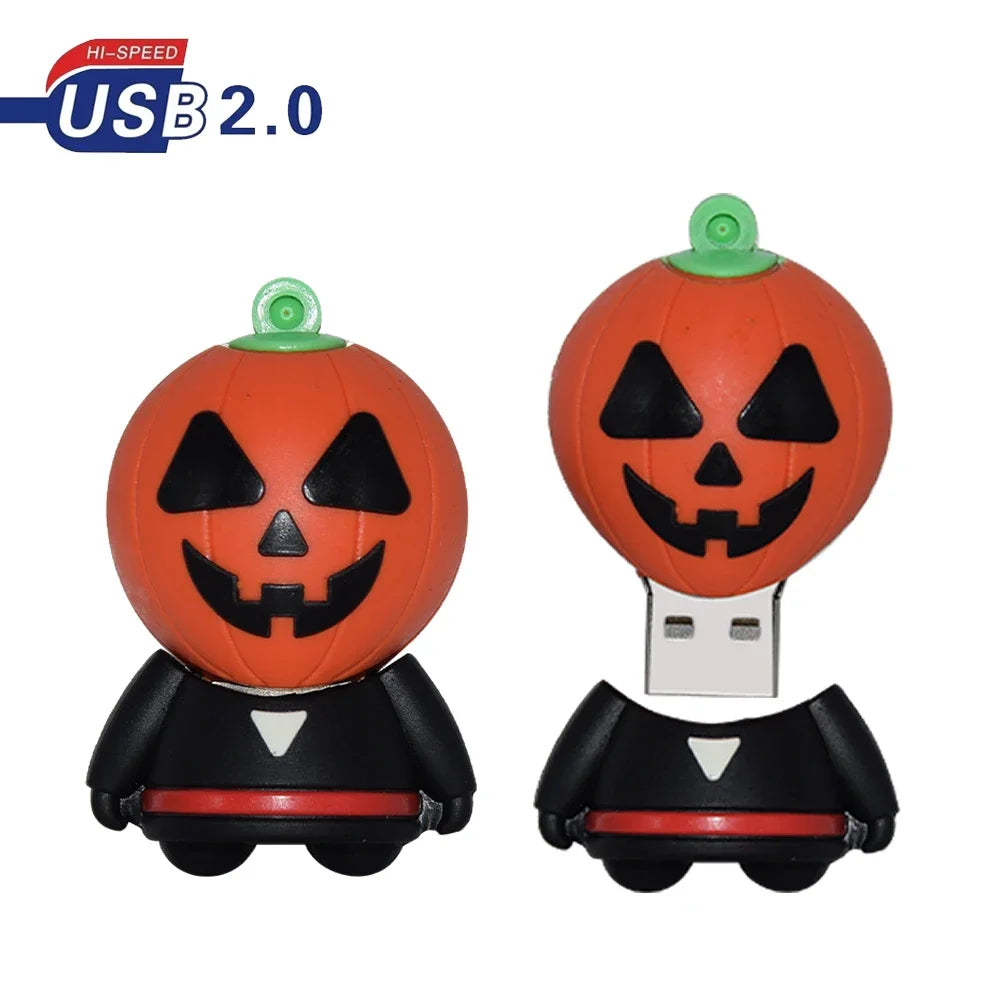 Skeleton Pumpkin USB Flash Drive 4GB–128GB | Halloween Memory Stick USB Flash Drive PRIMED