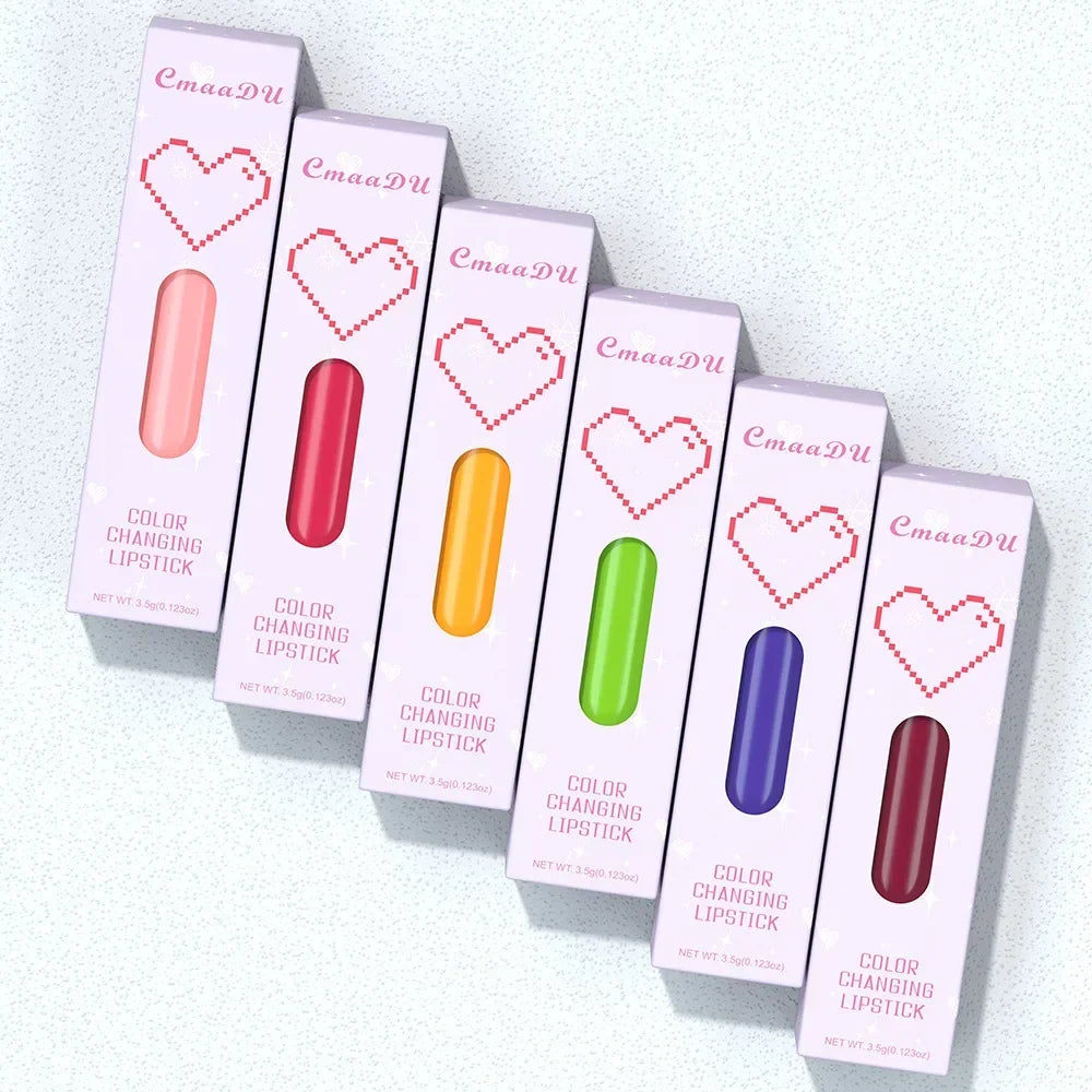 CmaaDu 6-Color Waterproof Tinted Lip Balm Lipstick – Moisturizing Tinted Lip Balm PRIMED