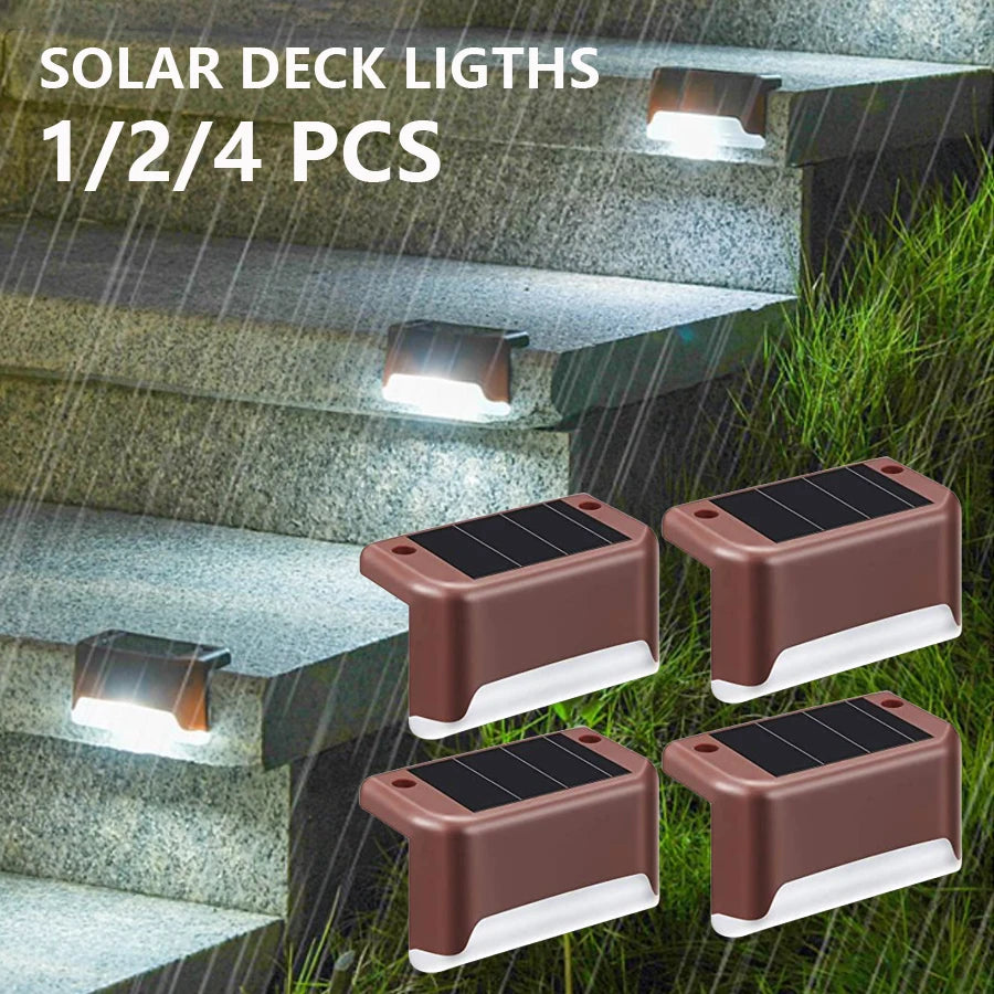 Solar Deck & Stair Lights Outdoor Waterproof – 1/2/4 Pack Solar Outdoor Lights PRIMED
