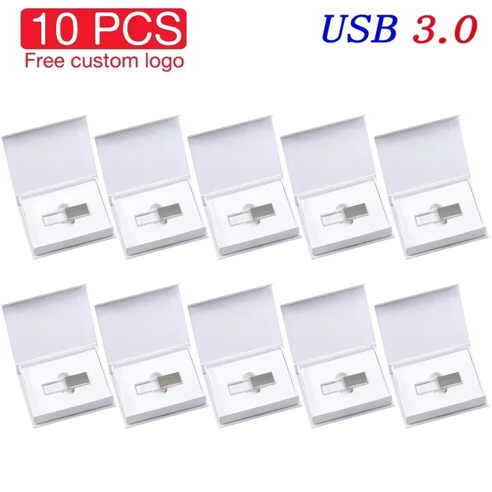 10-Pack 128GB Crystal USB 3.0 Flash Drives – Free Custom Logo USB Flash Drive PRIMED 4GB Silver with box China Mainland