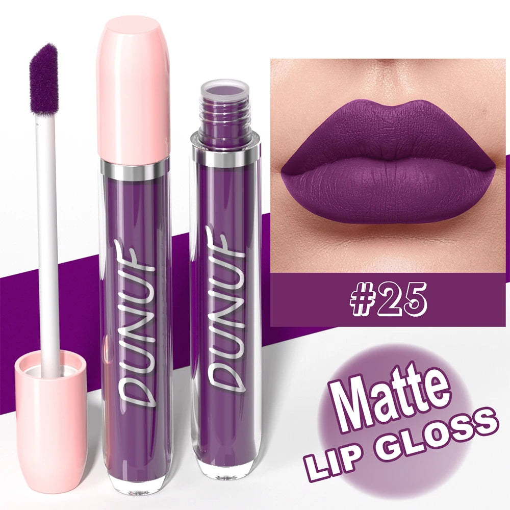 Velvet Matte Liquid Lip Gloss 25 Colors – Waterproof & Long-Lasting