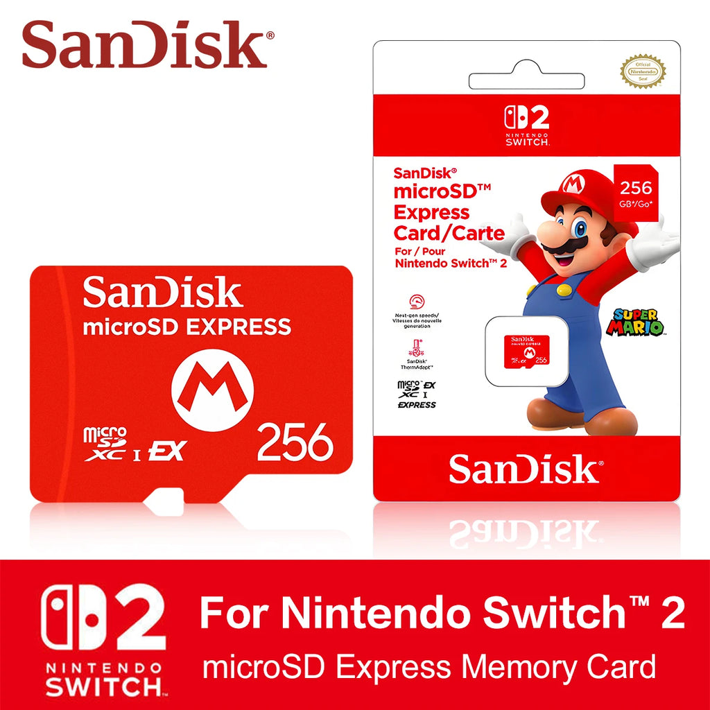 SanDisk 256GB MicroSDXC Express Card for Nintendo Switch 2 MicroSD Express Card PRIMED