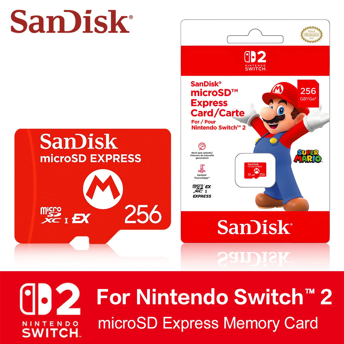 SanDisk 256GB MicroSDXC Express Card for Nintendo Switch 2 MicroSD Memory Card PRIMED