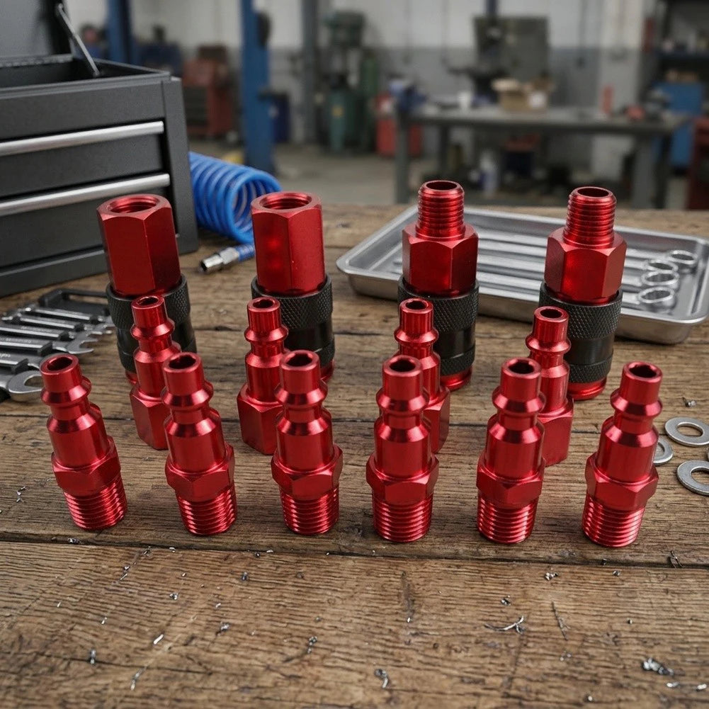 14-Pc Pneumatic Quick Coupler Set 1/4 NPT Air Compressor Kit
