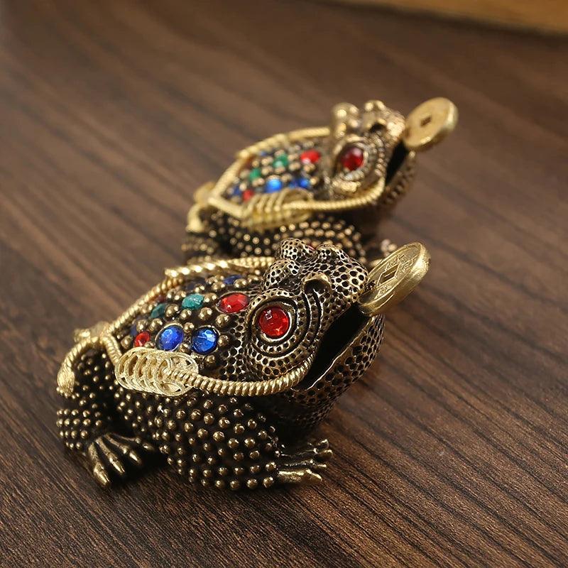 Feng Shui Money Toad Brass Ornament – Lucky Wealth Decor