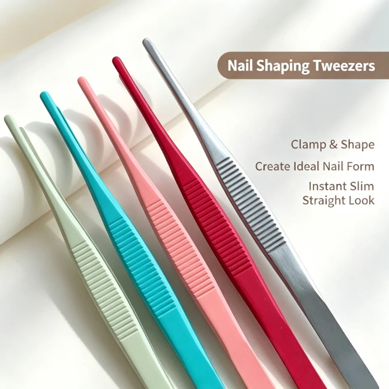 Anti-Stick Gel Nail Shaping Clip & Forming Tweezers | DIY