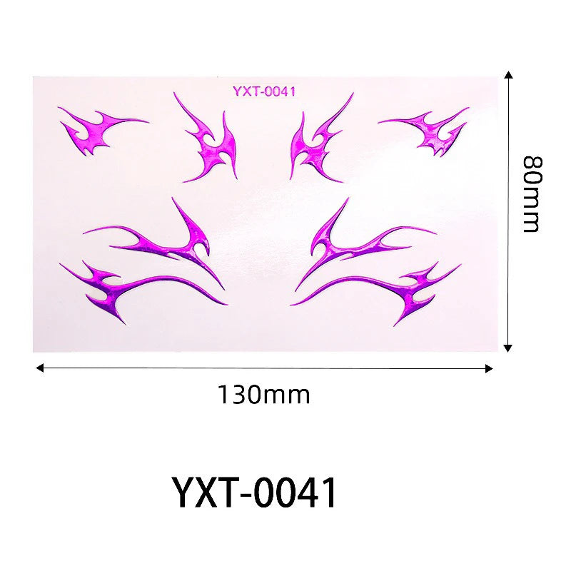 Purple Red Metallic Eye Makeup Stickers | Temporary Tattoo