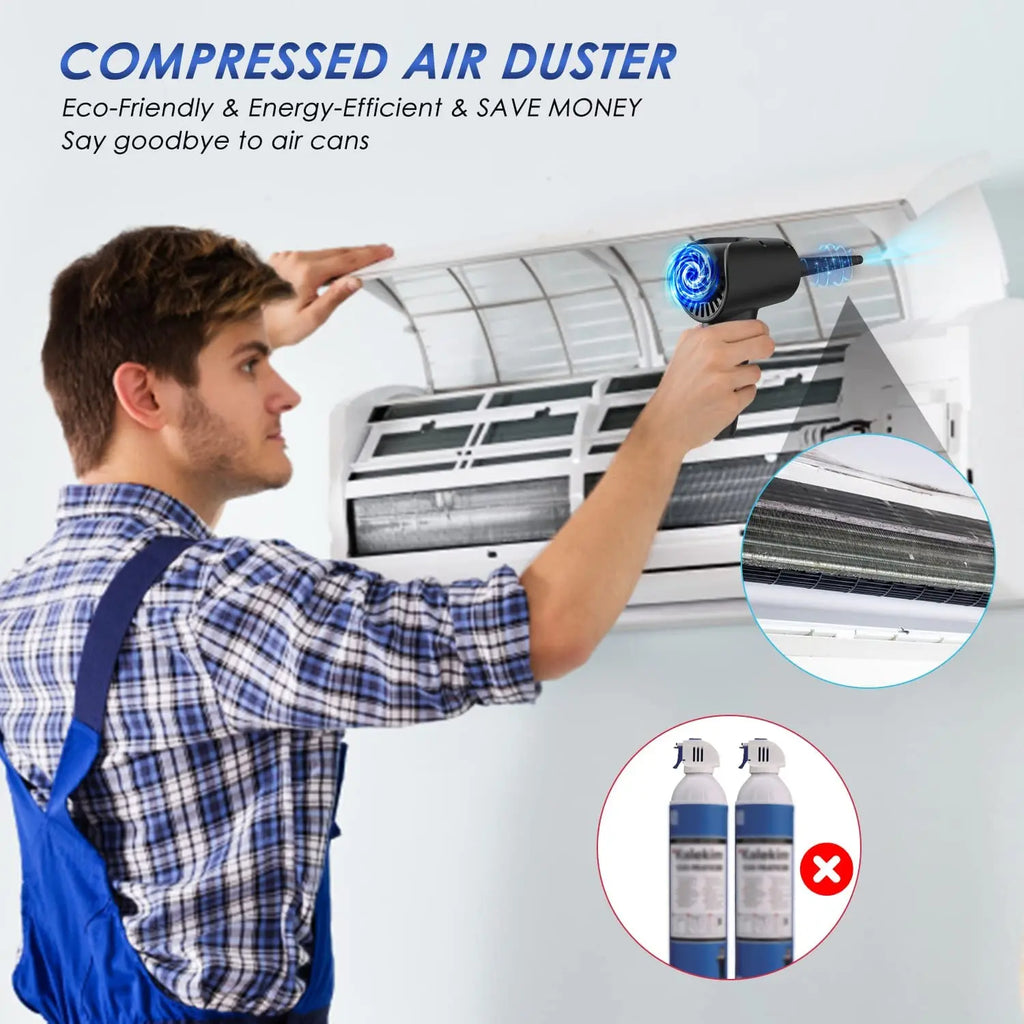 TISHRIC 51000 RPM Cordless Air Duster Keyboard Blower Kit Cordless Air Duster PRIMED