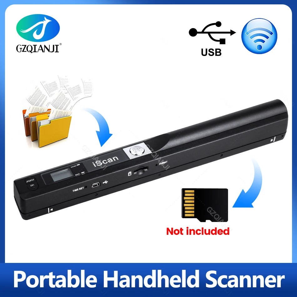 Portable Handheld Document Scanner A4 – 300/600/900 DPI JPG PDF Handheld Document Scanner PRIMED