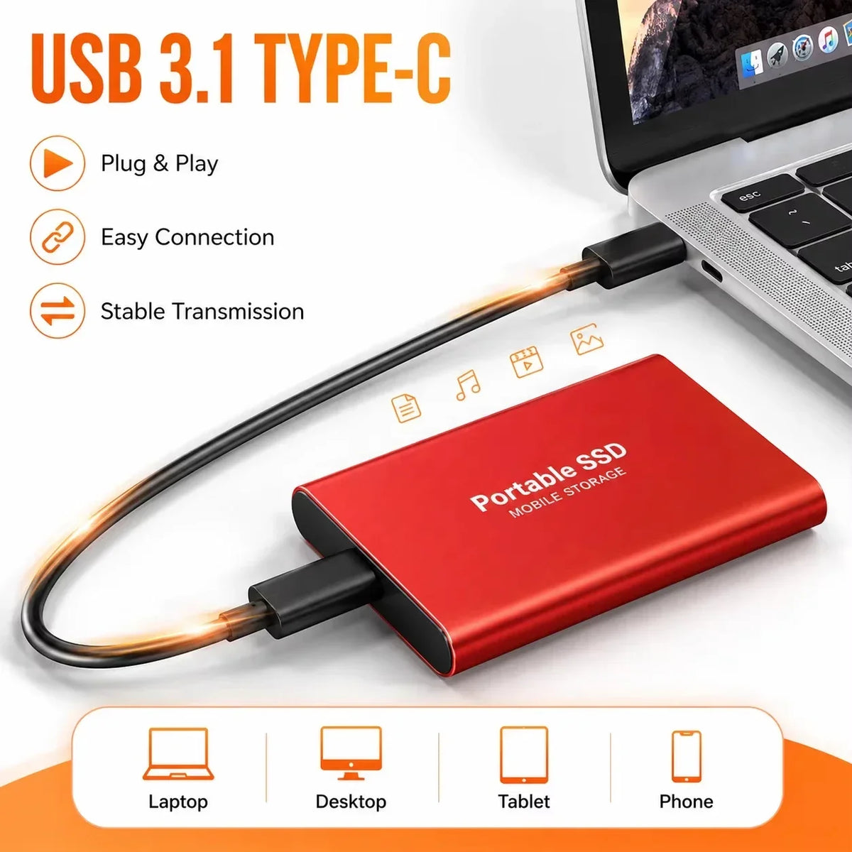 2TB Portable SSD External Drive USB Type-C | PC & Mac Portable External SSD PRIMED