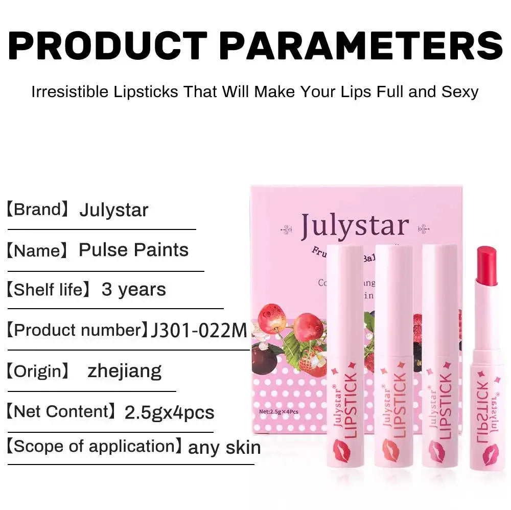 Blana Vitamin E Tinted Lip Balm – 4 Color Glossy Set Tinted Lip Balm PRIMED