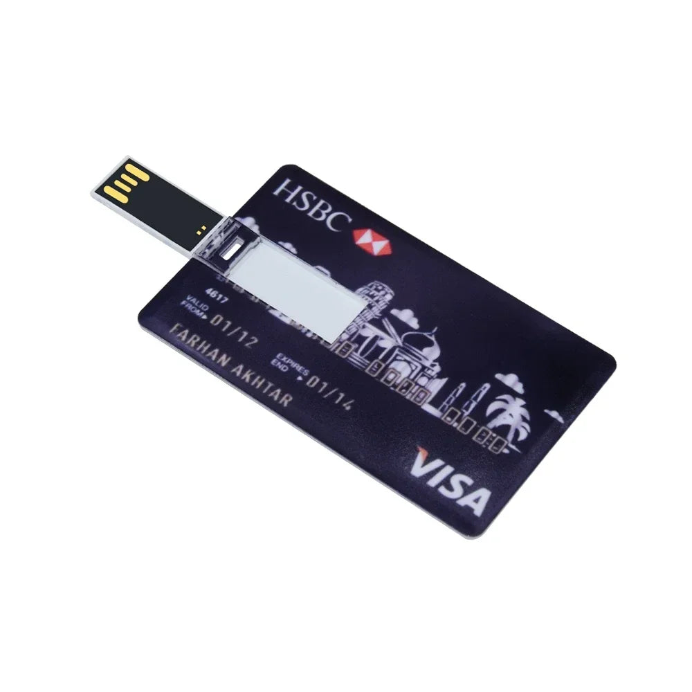 Credit Card USB Flash Drive 4–64GB | Waterproof Metal Memory Stick USB Flash Drive PRIMED 128 GB Style 6