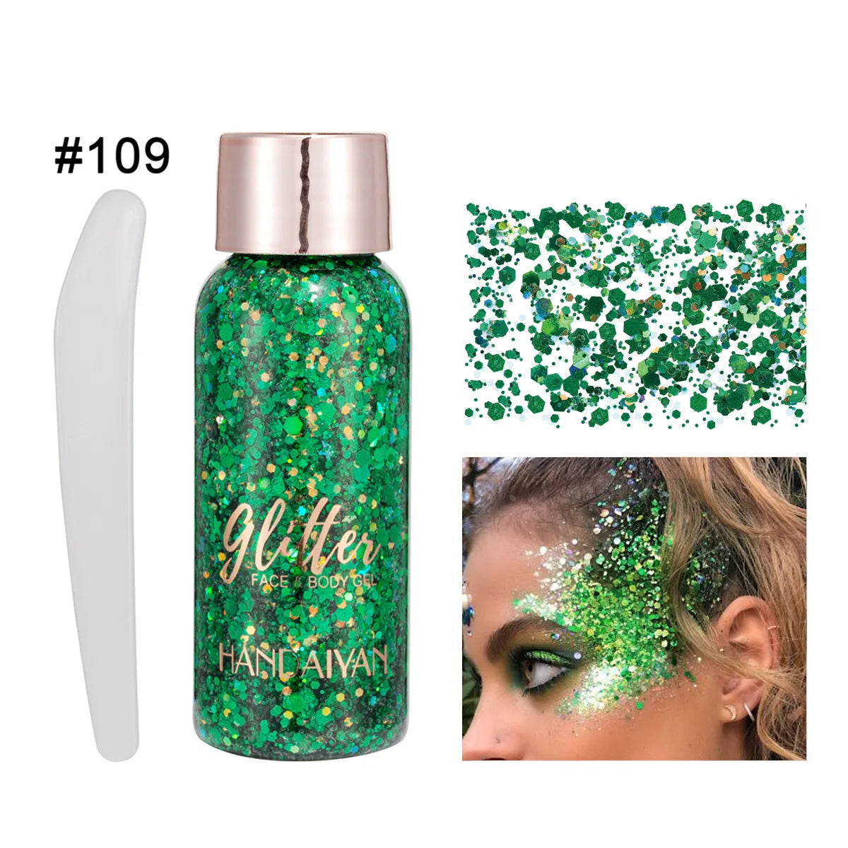 Mermaid Body Glitter Cream – Face, Hair, Nail Sequin Gel Body Glitter Gel PRIMED 109