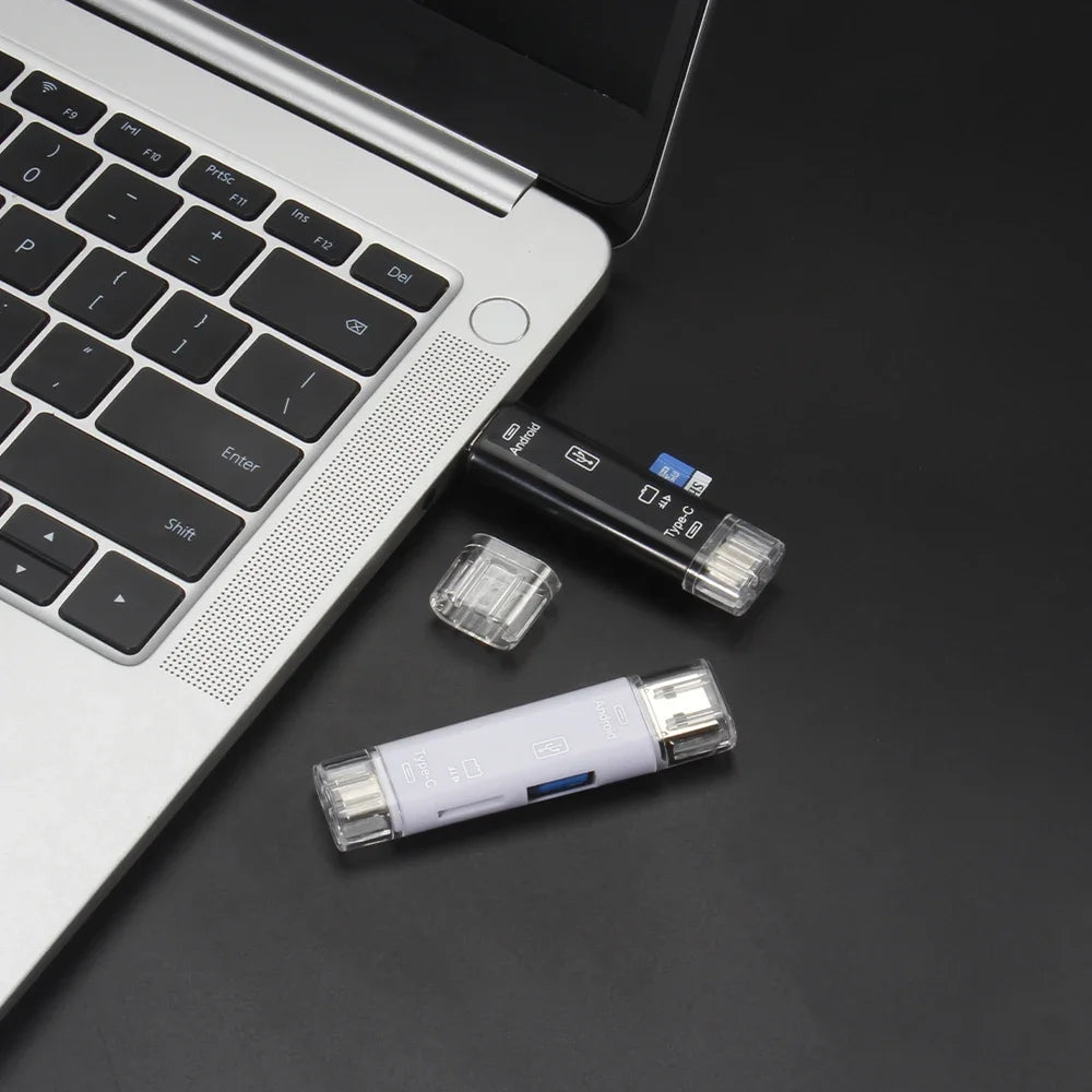 5-in-1 USB-C Micro USB SD & TF Memory Card Reader Adapter Memory Card Reader PRIMED