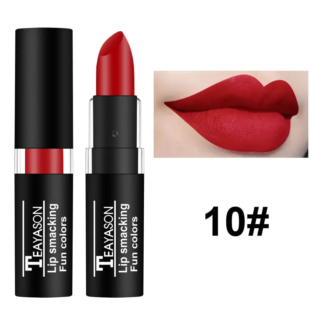 Velvet Matte Lipstick – 12 Shades, Waterproof & Long-Lasting