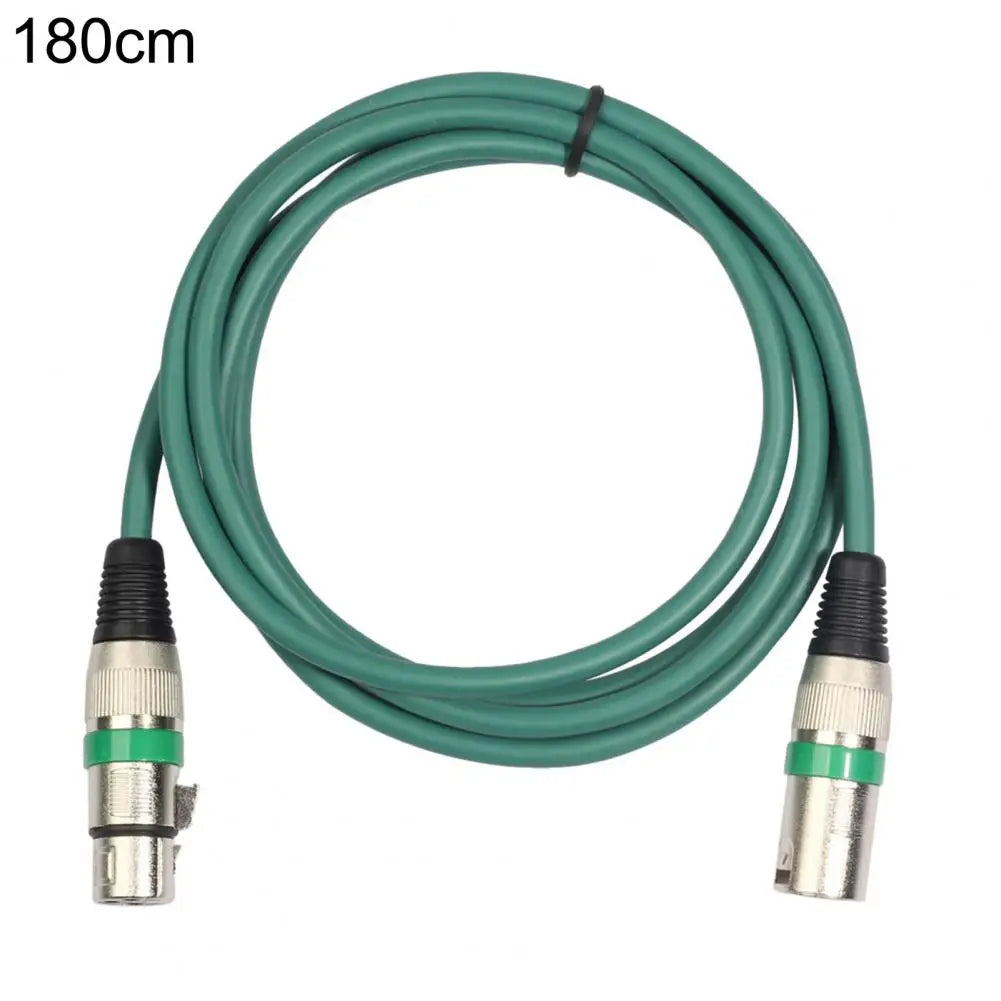 XLR Male to Female Shielded Audio Cable 100/180cm | Mic Cord XLR Audio Cable PRIMED Green 180cm