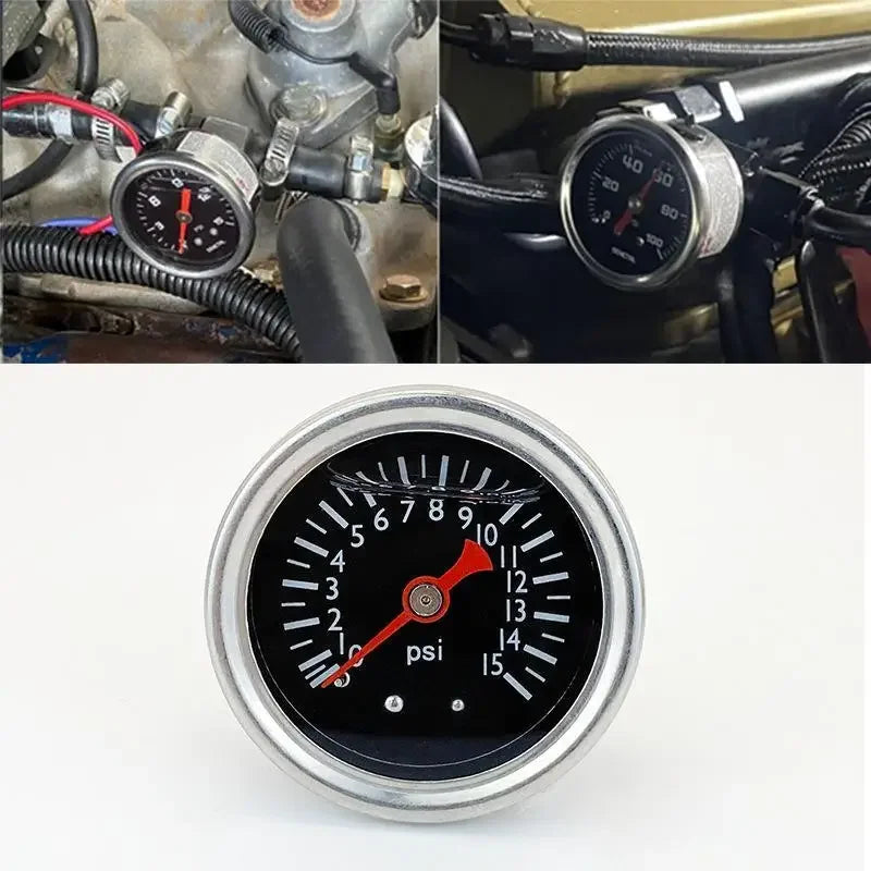 0–15 PSI Fuel & Oil Pressure Gauge | 40mm Stainless 1/8" NPT