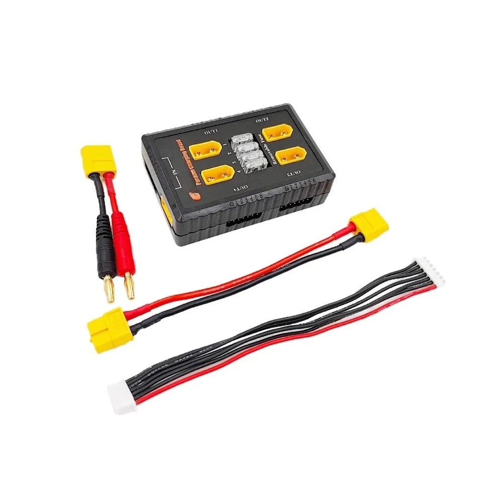 XT60 Parallel Charging Board 1-6S Batteries with 20A Fuse Parallel Charging Board PRIMED