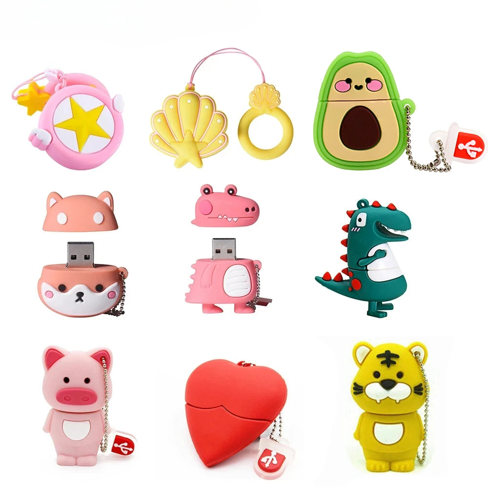 JASTER Cute Cartoon USB Flash Drive 4GB–64GB | Tiger Avocado USB Flash Drive PRIMED