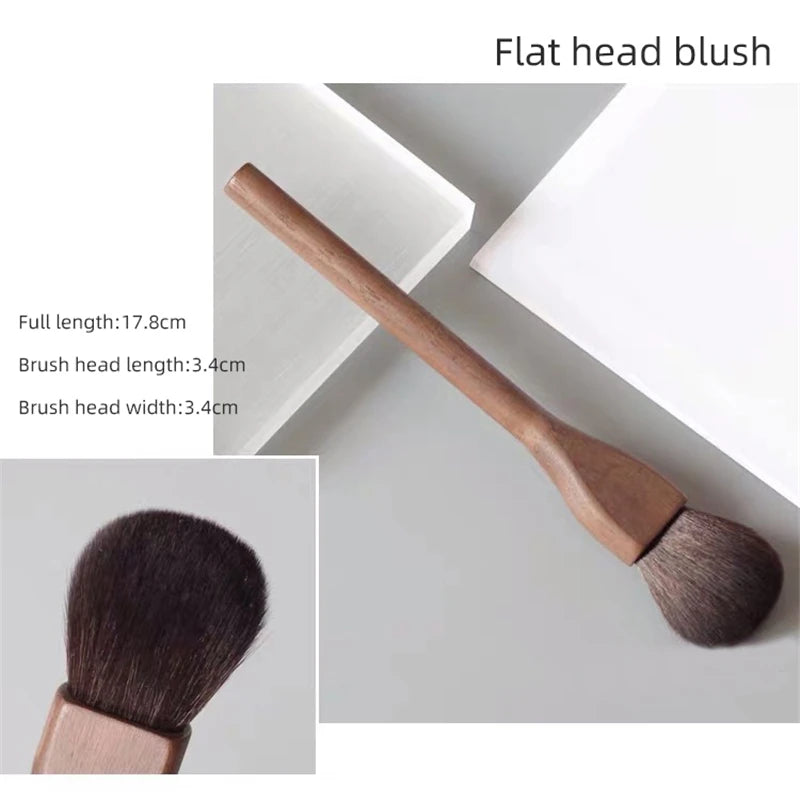 Walnut Wood Handle Makeup Brush – Powder, Blush & Contour