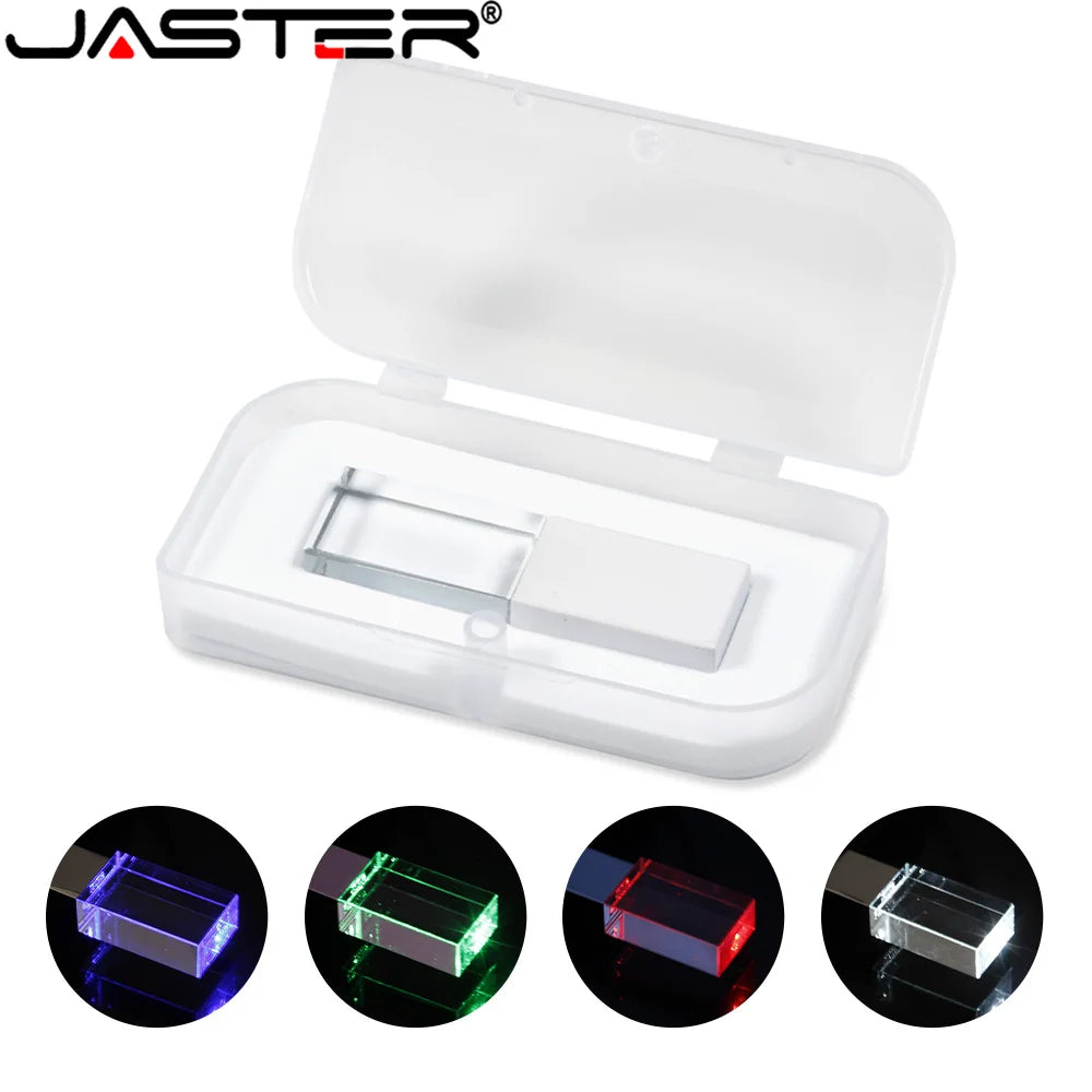 JASTER LED Crystal USB Flash Drive 4GB–128GB | Gift Crystal USB Flash Drive PRIMED