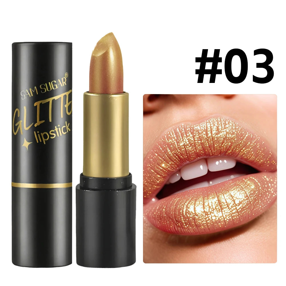 SAM SUGAR Shimmer Lip Gloss – Waterproof Long-Lasting Pearlescent