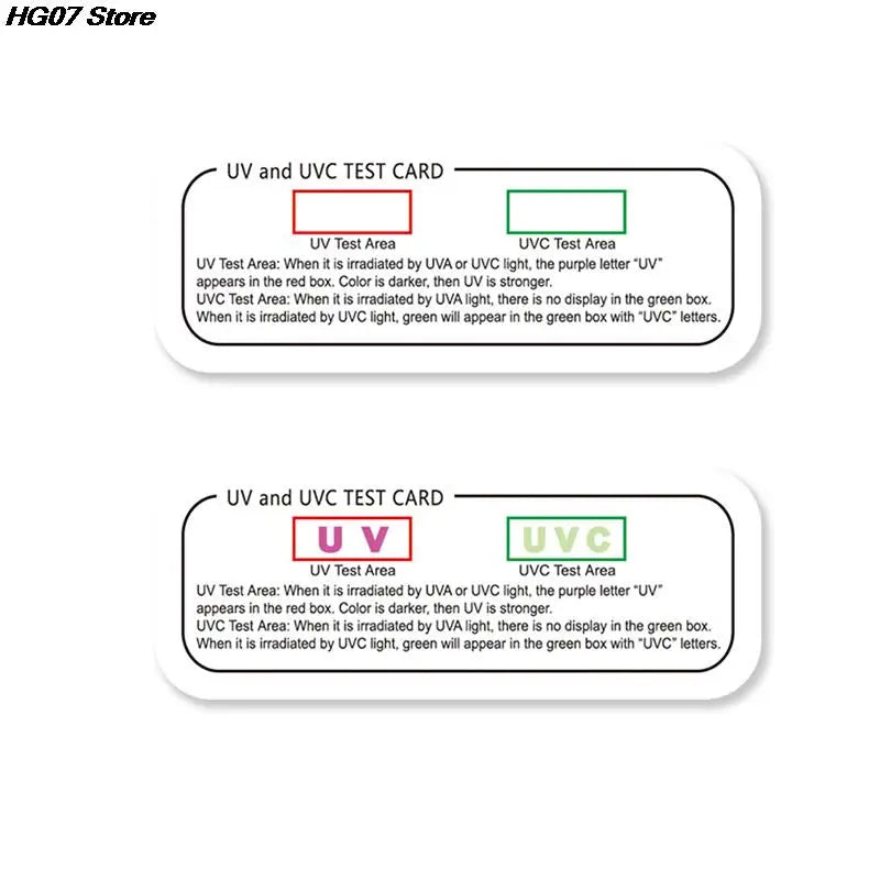 UV Light Test Cards UVA UVC Wavelength Indicator 10 Pack
