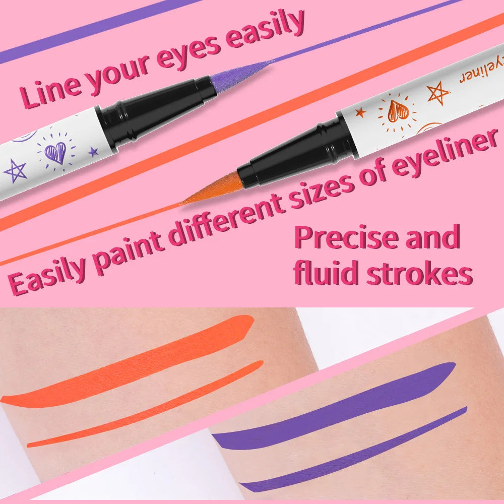 Blana 12-Color Matte Liquid Eyeliner Pen – Waterproof, 24Hr Liquid Eyeliner Pen PRIMED