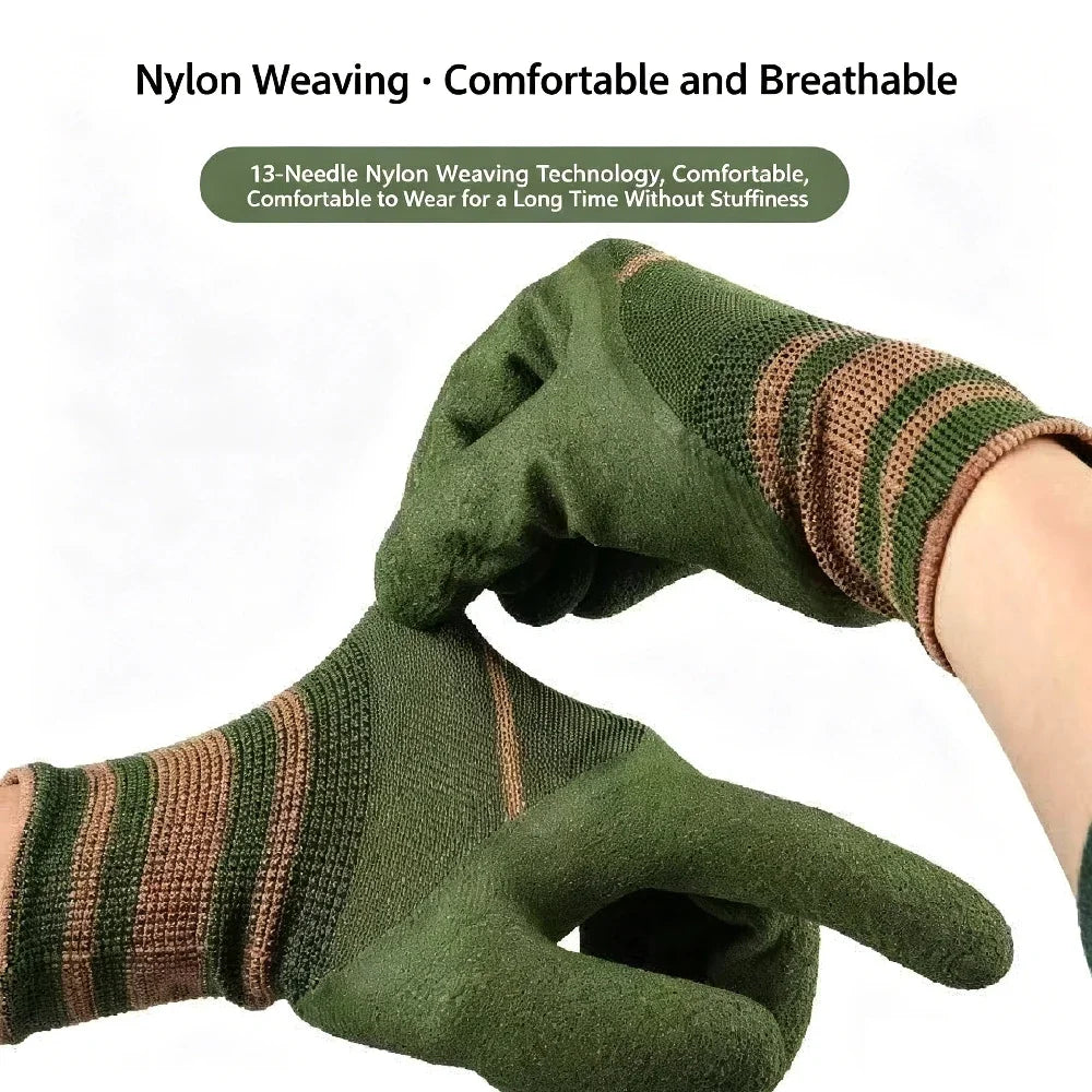 Thorn-Proof Gardening Gloves 10 Pairs | Nitrile Coated Work Gloves Gardening Work Gloves PRIMED
