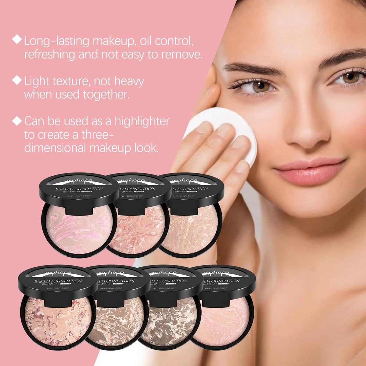 Baked Bronzer & Marble Highlighter Palette – Matte Setting Powder Bronzer Highlighter Palette PRIMED