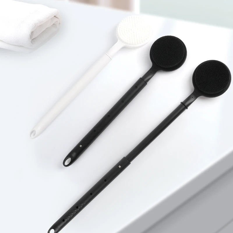 Long Handle Silicone Shower Brush – Double-Sided Exfoliating Body Shower Brush PRIMED