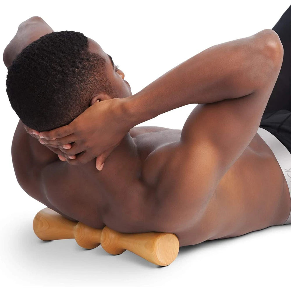 Wood Back Roller & Spine Stretcher – Manual Body Massager Back Massage Roller PRIMED