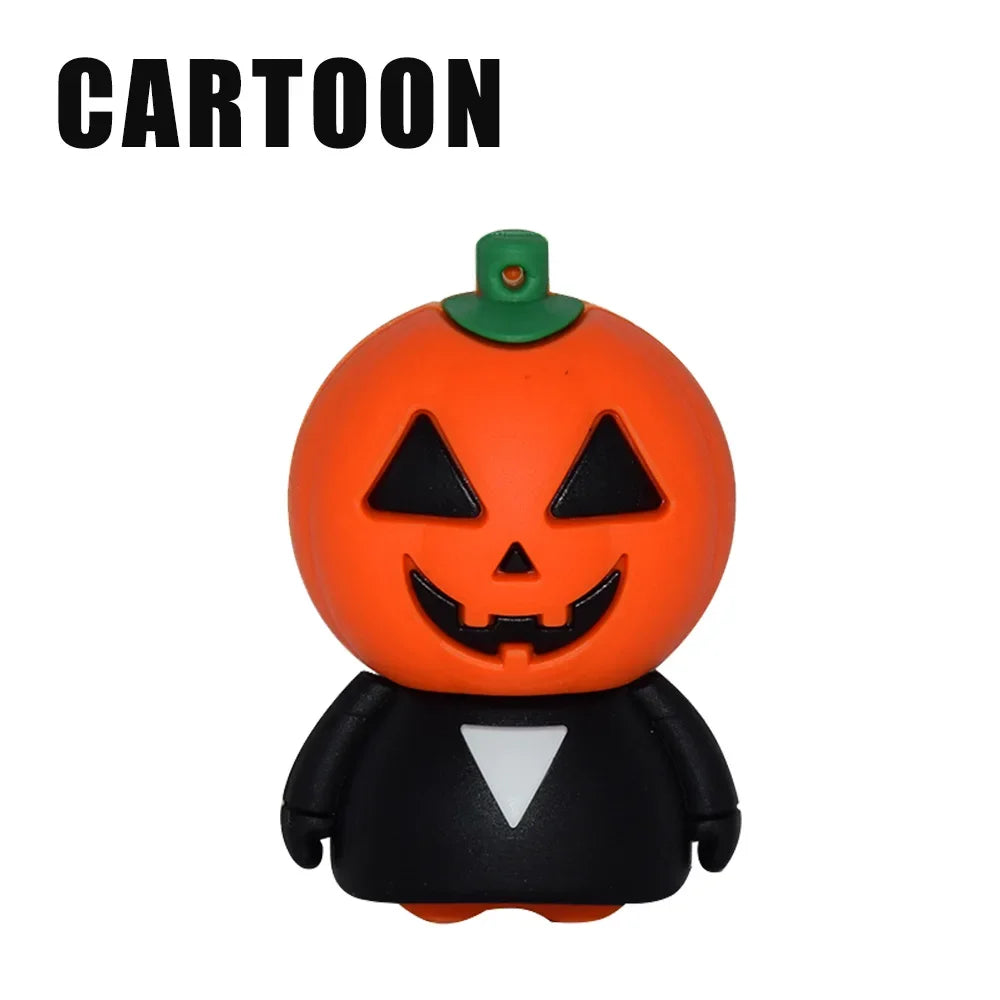 Skeleton Pumpkin USB Flash Drive 4GB–128GB | Halloween Memory Stick USB Flash Drive PRIMED 4GB Style1