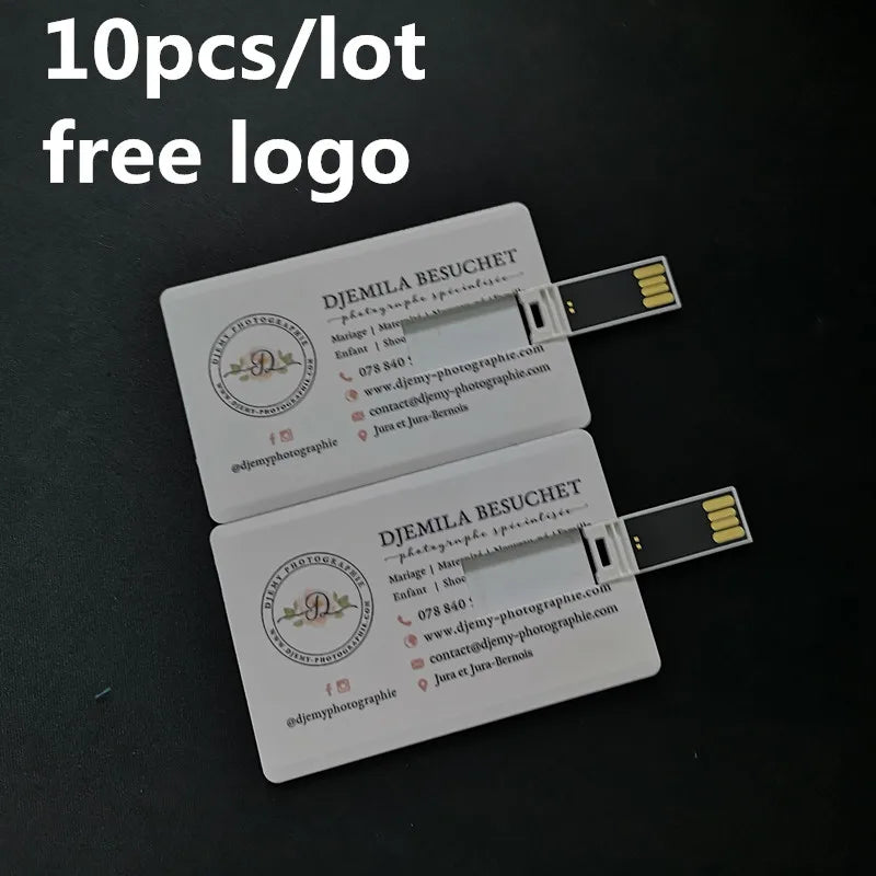 10PCS Custom Logo Credit Card USB Flash Drive 128MB–32GB Custom USB Flash Drive PRIMED