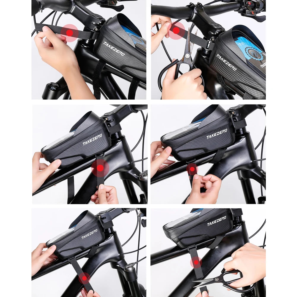 Waterproof Touch Screen Bicycle Frame Bag – Hard Shell Pouch Bicycle Frame Bag PRIMED